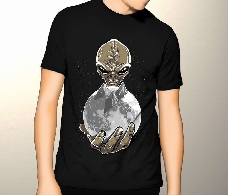 Camiseta ETs na Lua (Brilha no Escuro)