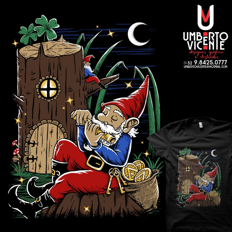 Camiseta Gnomo  (BRILHA NO ESCURO!)