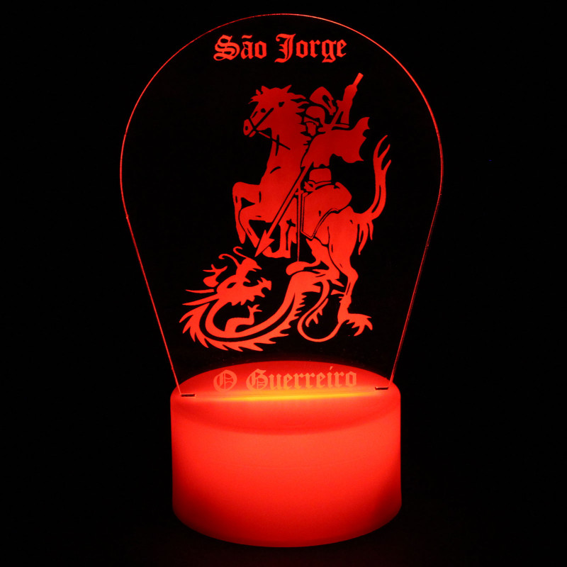 Luminária em Acrílico Sem Fio: São Jorge