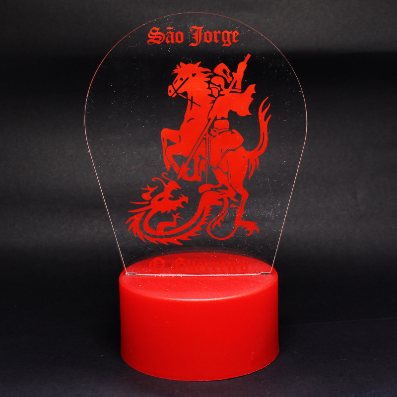 Luminária em Acrílico Sem Fio: São Jorge