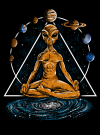 Camiseta ET Meditando no Espaço (BRILHA NO ESCURO!)
